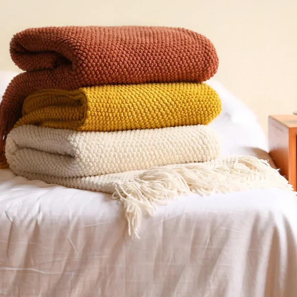 plaid tricoté doux moderne pour salon chambre