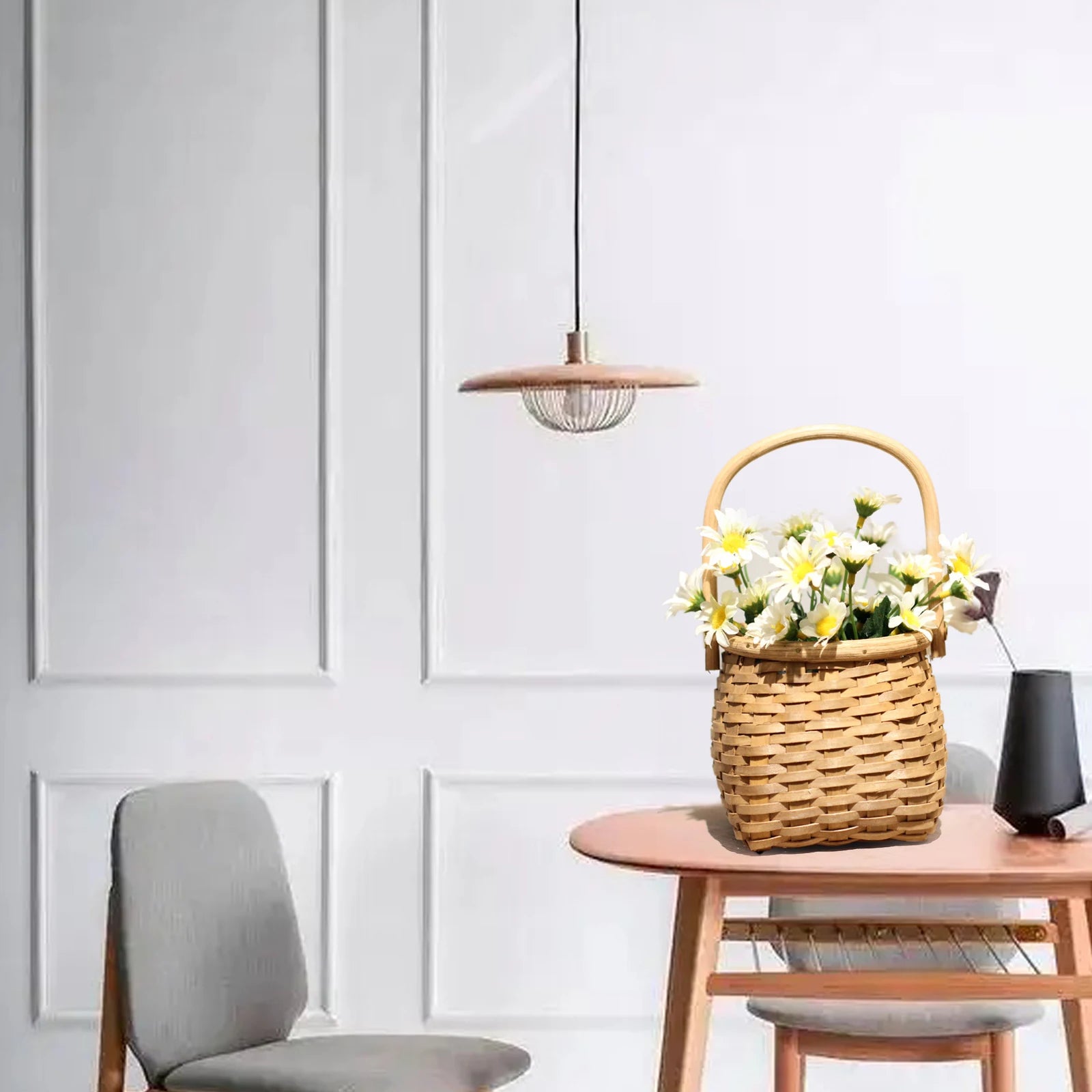 panier en copeaux de bois tressés pour fête des enseignants et fête des mères - vue 5 sur 7