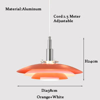Lamp Mid Century Pendant Light Creative Modern Gradient White Red UFO Adjustable Light Fixture Dining Room Kitchen chandeliers