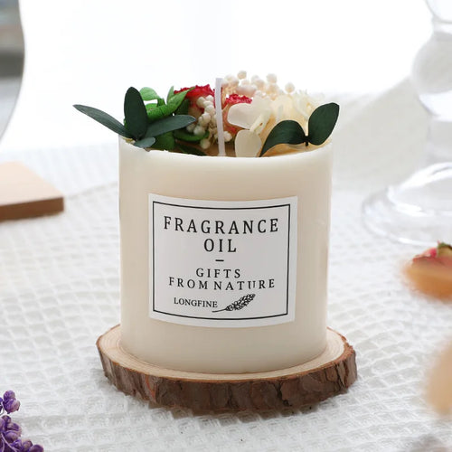 bougie parfumée fleurs séchées en cire de soja décorative et romantique - vue 12 sur 16