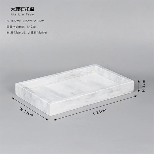 plateau en marbre léger pour rangement bijoux et accessoires élégants - vue 11 sur 10
