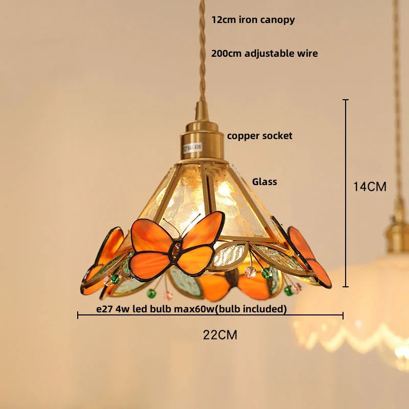 suspension en verre coloré avec fil de bois réglable moderne - vue 21 sur 25