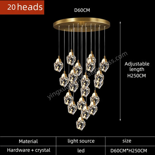 lustre en cristal suspendu pour un éclairage élégant et moderne - vue 15 sur 14