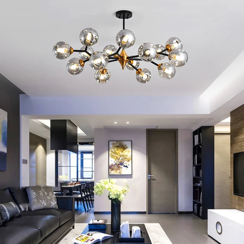 lustre nordique en verre pour décoration intérieure élégante - vue 2 sur 10