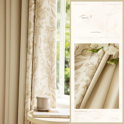 Rideau floral style retro chic pour salon chambre