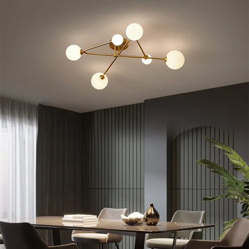 lustre moderne en cuivre design pour intérieur élégant - vue 5 sur 10