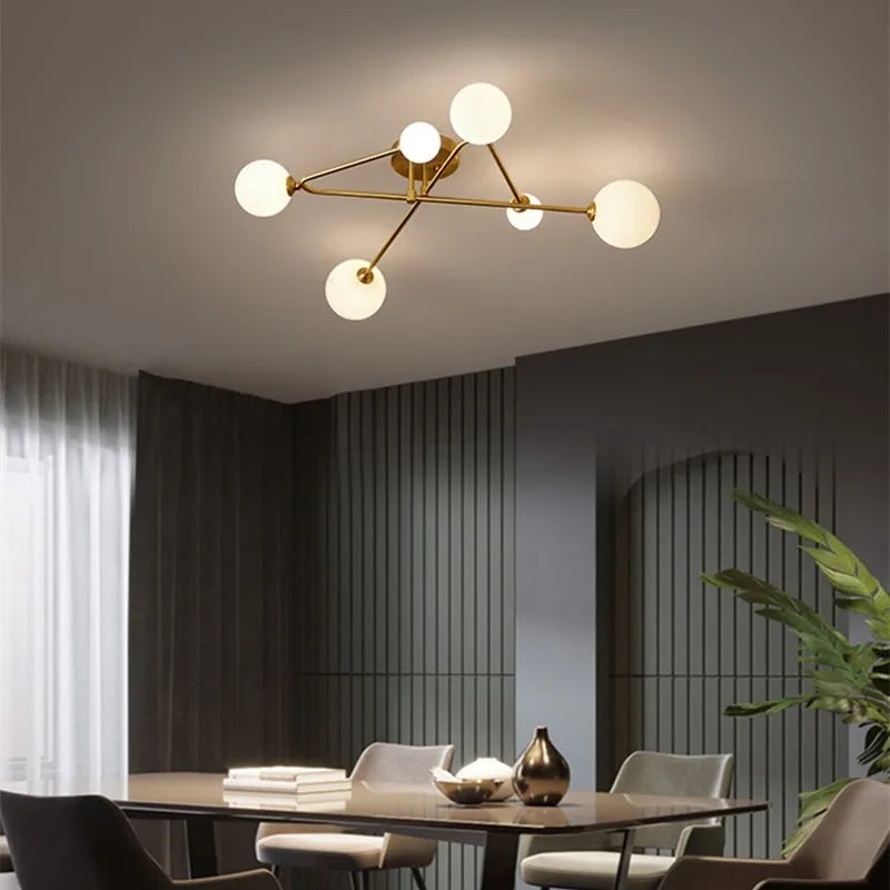 lustre moderne en cuivre design pour intérieur élégant - vue 4 sur 10