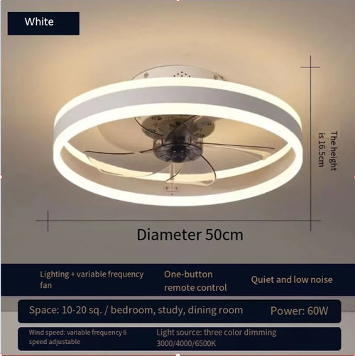 110V~265V APP and Remote Control Dual Intelligent Control  DC 6 speed Regulation Frequency Conversion Ceiling Fan Light - vue 15 sur 17