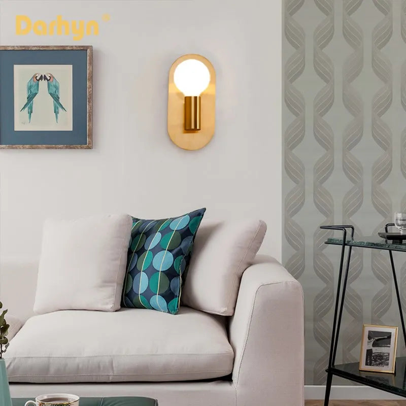 applique murale led verre doré plaque ronde intérieur - vue 3 sur 8