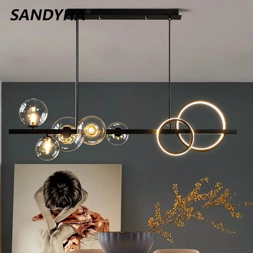 lustre moderne en verre design lumineux pour intérieur - vue 2 sur 14