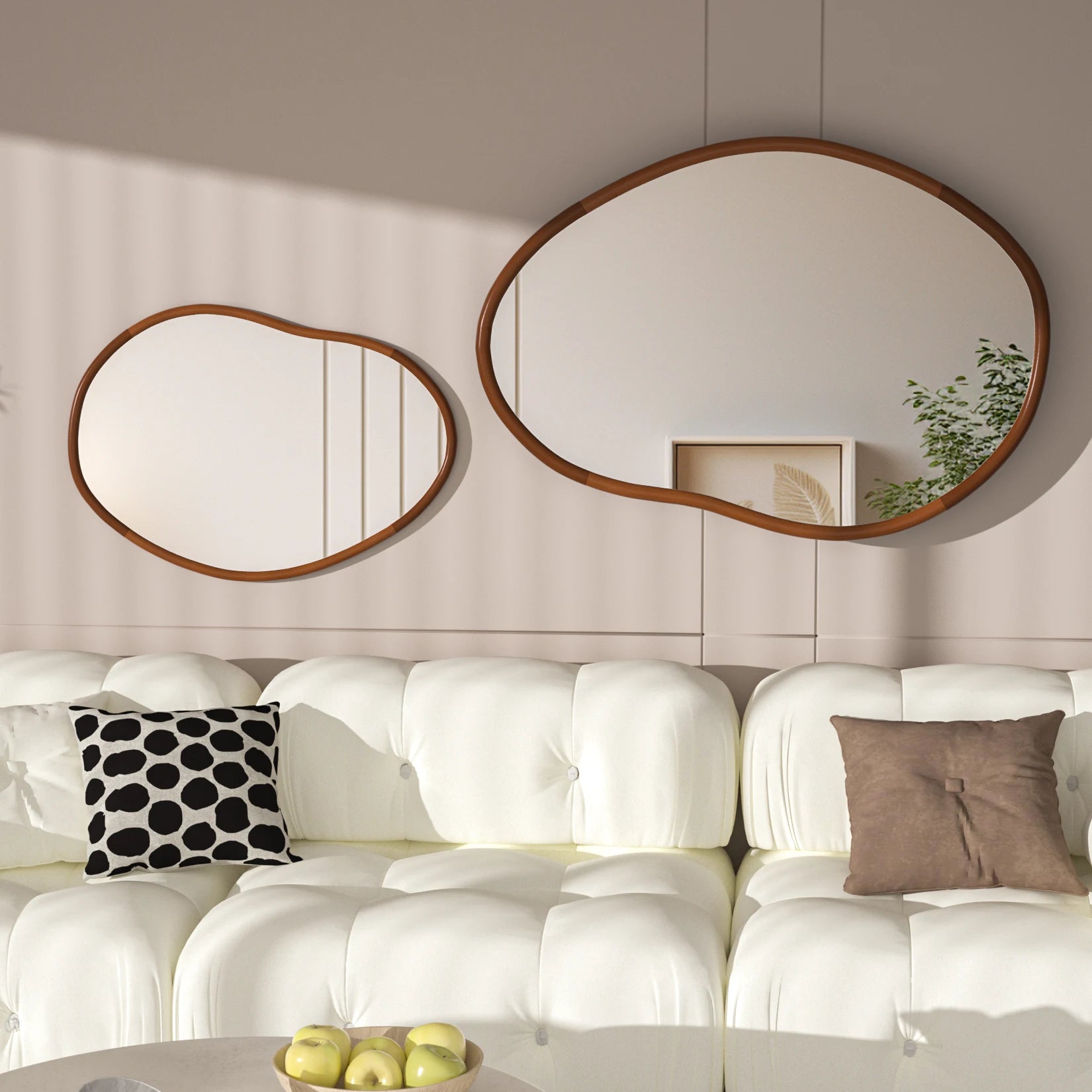 miroir mural décoratif grand format en bois massif - vue 4 sur 6