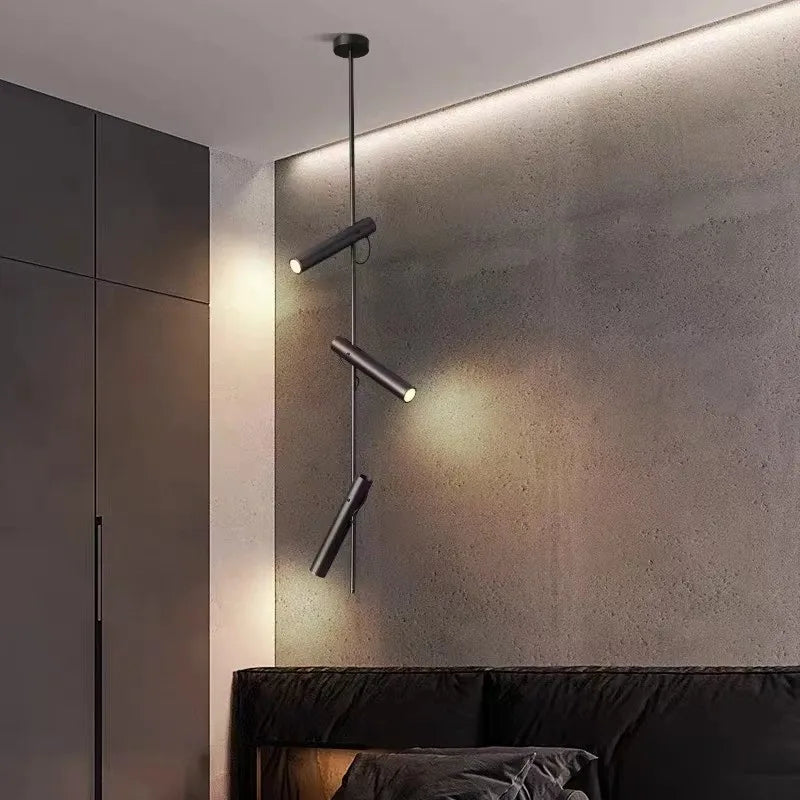 lampe suspendue led moderne rotative avec 1/2/3 têtes pour intérieur - vue 2 sur 12