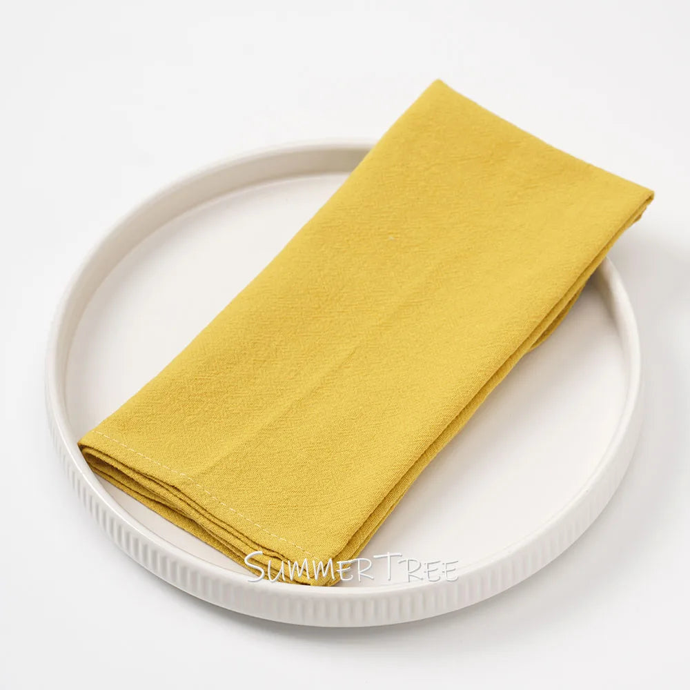 Serviette de table coton lavé absorbant lot 6