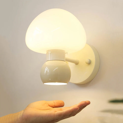 applique murale décorative en forme de champignon pour chevet - vue 2 sur 6