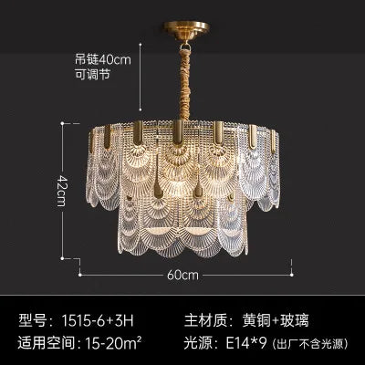 lustre en verre cristal design rétro pour décoration intérieure élégante