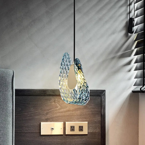 suspension en verre moderne petite lampe à main - vue 2 sur 8