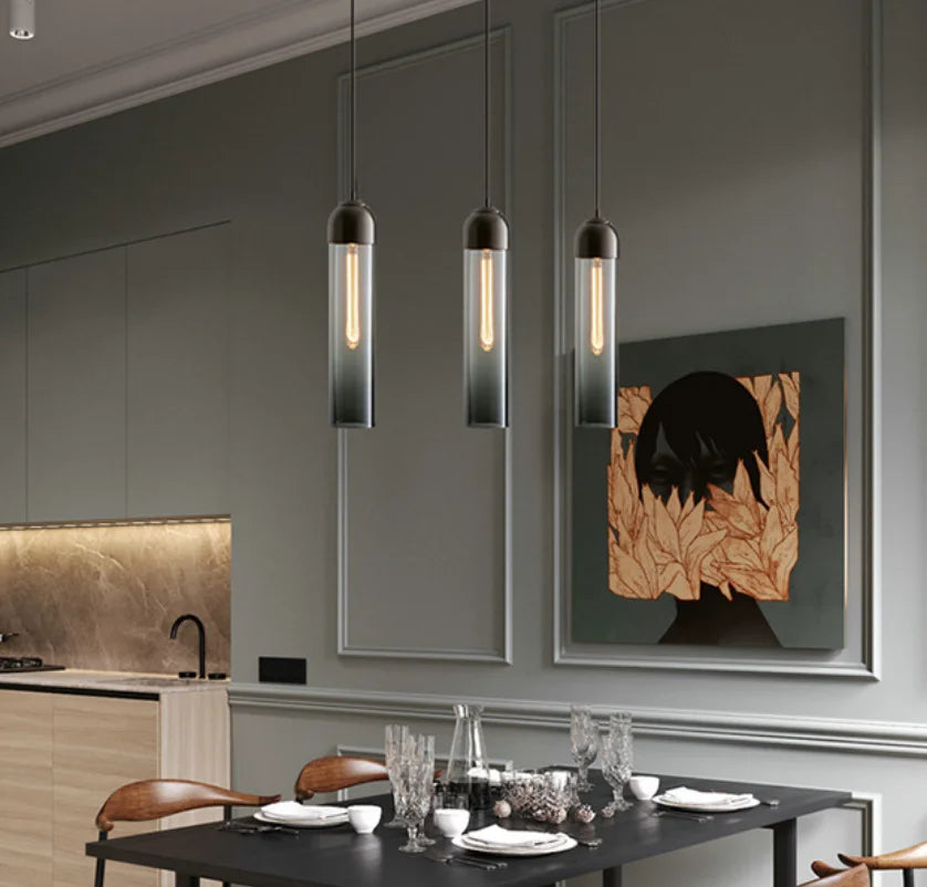 Suspension LED moderne en verre gris - vue 2 sur 12