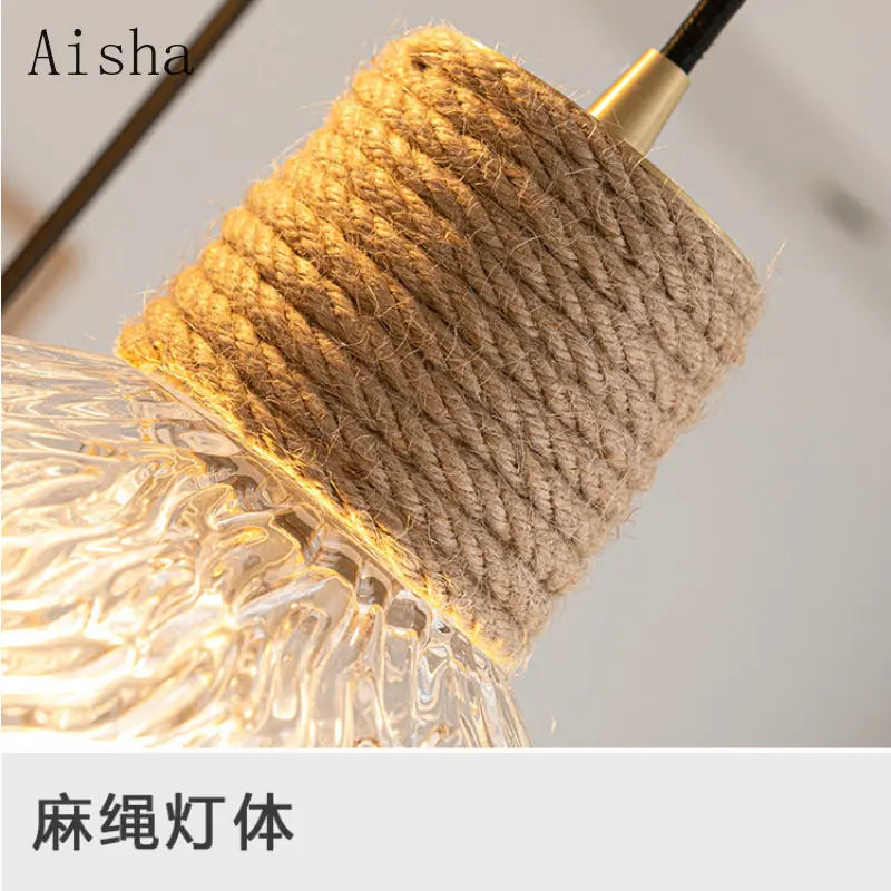 lustre nordique japonais trois têtes design créatif intérieur suspendu - vue 6 sur 13