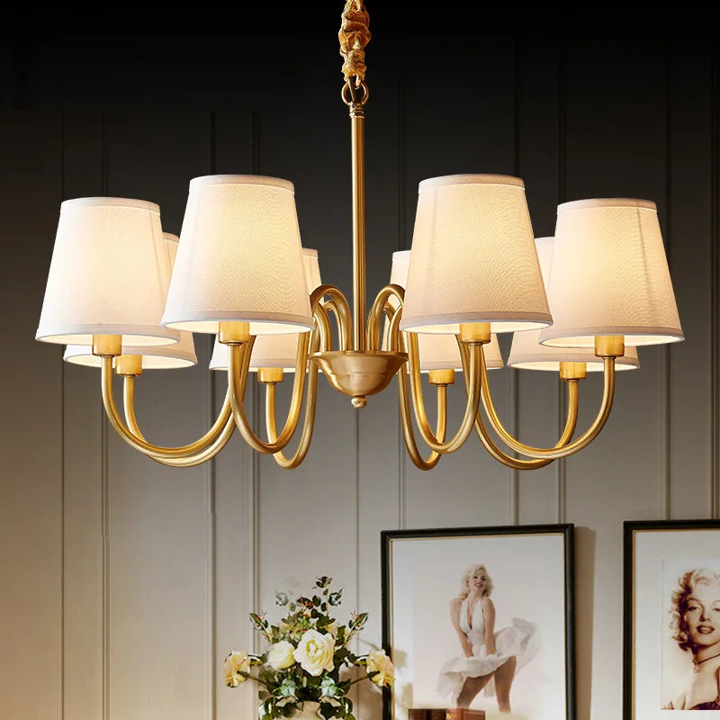 lustre à led en cuivre américain pour décoration intérieure élégante - vue 2 sur 12