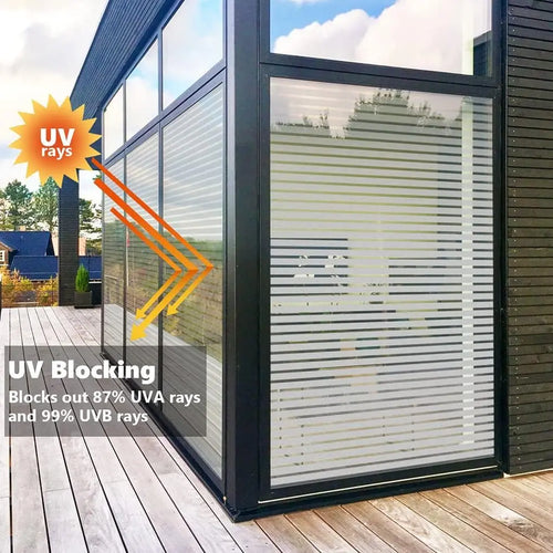 Film décoratif dépoli rayures protection uv pour vitres - vue 4 sur 6