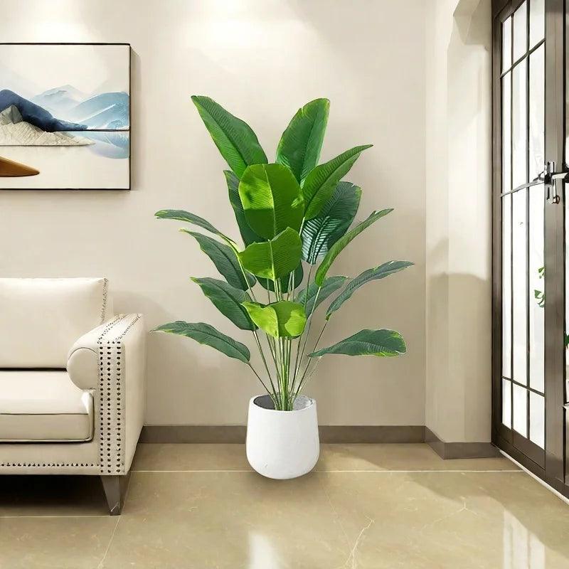 plantes artificielles bananier et palmiers tropicaux pour décoration festive - vue 2 sur 5