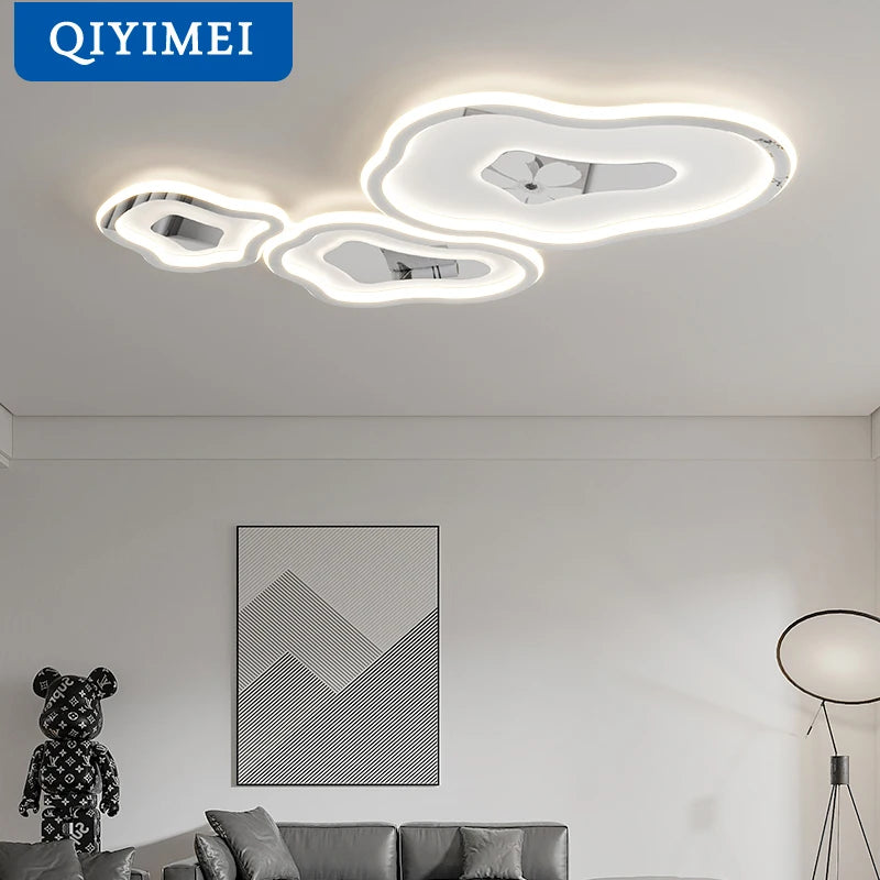 Plafonnier à formes chromé moderne à LED - vue 6 sur 14