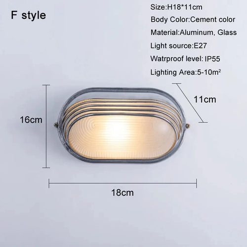 applique murale led rétro imperméable en aluminium idéale pour extérieur et intérieur - vue 13 sur 15