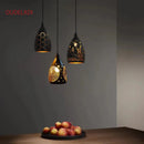 Moderne suspension LED lumières fer creux cage en métal suspension Luminaire salon restaurant boutique bar décor Luminaire