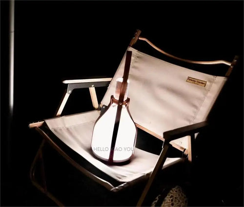 lampe de chevet portable en cuir avec chargeur tactile - vue 2 sur 7