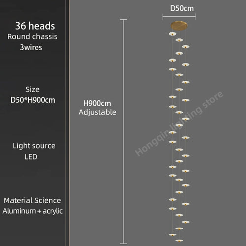 lustre moderne à led pour espaces intérieurs élégants et contemporains - vue 26 sur 26