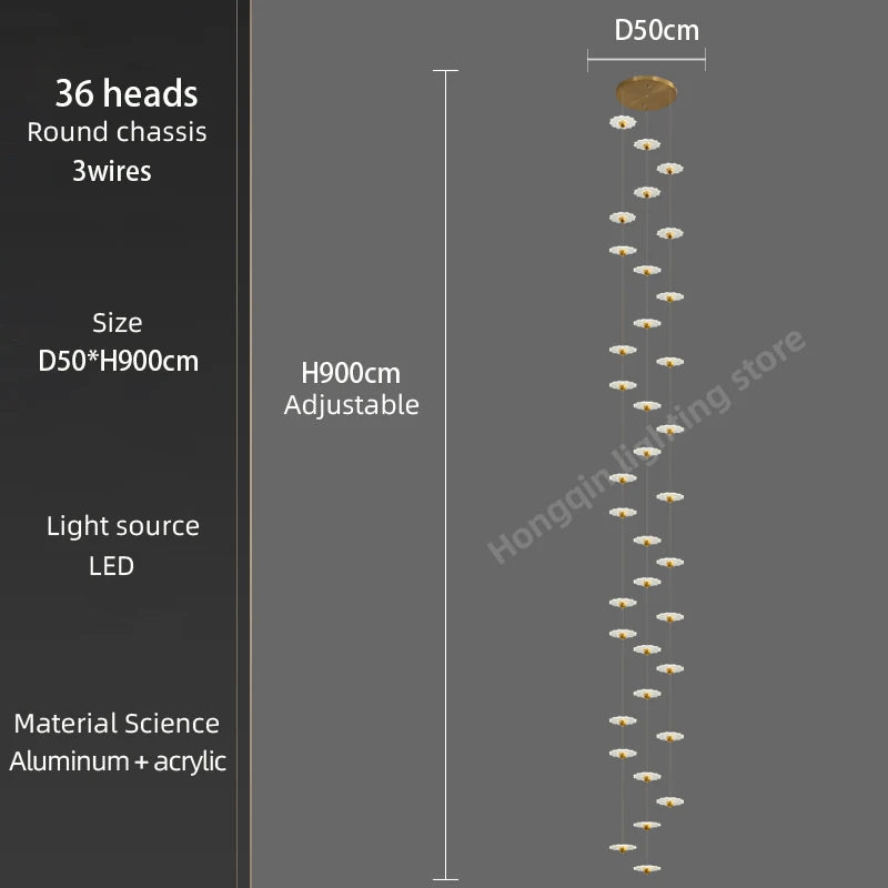 lustre moderne à led pour espaces intérieurs élégants et contemporains - vue 25 sur 26