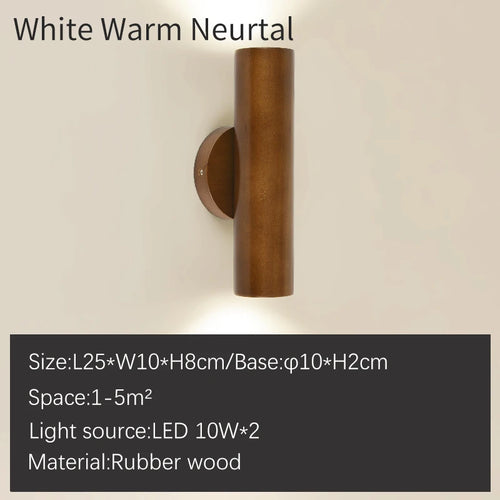 applique murale bâton bois nordique brillant bâtir vers bas - vue 9 sur 8