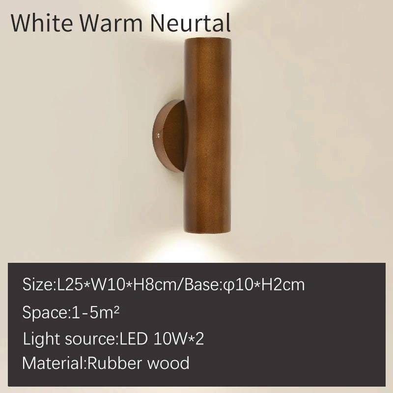 applique murale bâton bois nordique brillant bâtir vers bas - vue 8 sur 8
