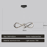 lustre led moderne avec télécommande design élégant et courbé