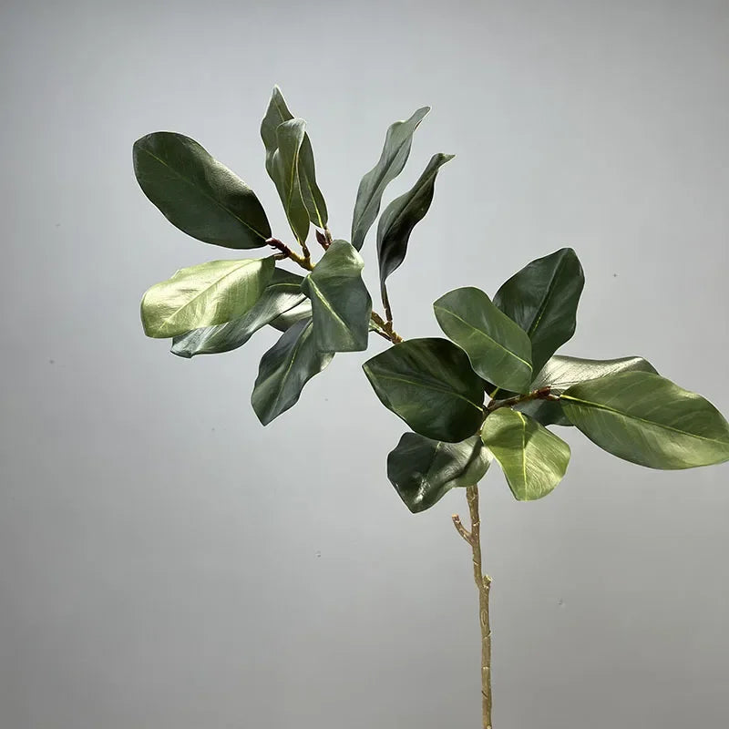 plantes vertes artificielles décoration jardin branche de magnolia - vue 4 sur 7