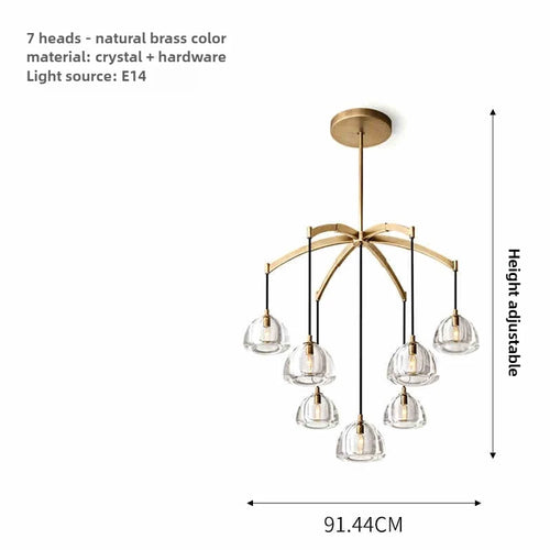 lustre moderne en cristal géométrique pour intérieur luxueux - vue 13 sur 14