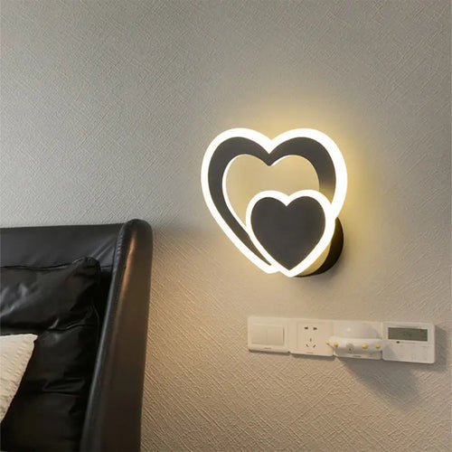 applique murale led design coeur nordique moderne - vue 3 sur 8