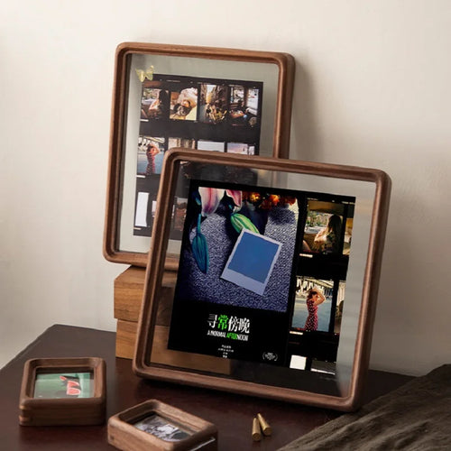 cadre photo double face en bois et verre pour décoration intérieure - vue 3 sur 6
