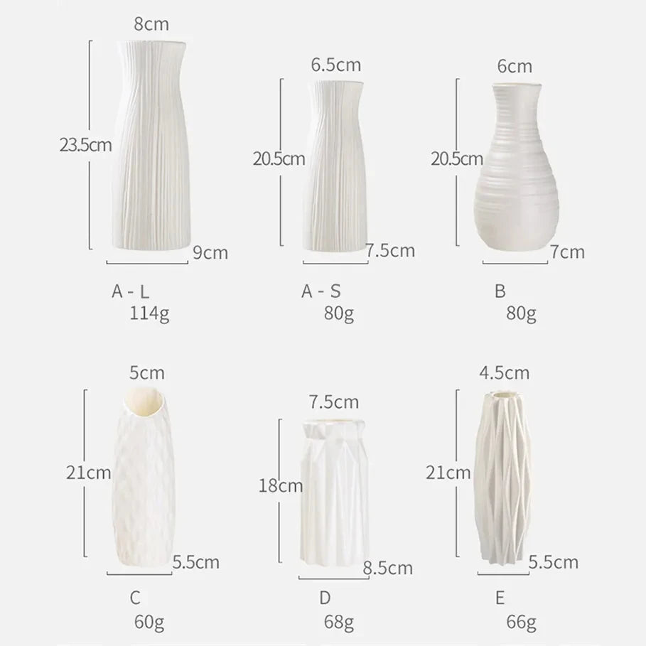 vase nordique en plastique pour fleurs décoratives modernes - vue 5 sur 12