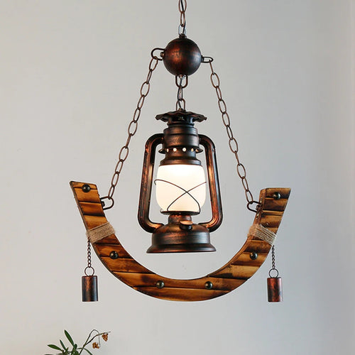 lustre en bambou pour café restaurant et bar éclairage extérieur - vue 2 sur 6