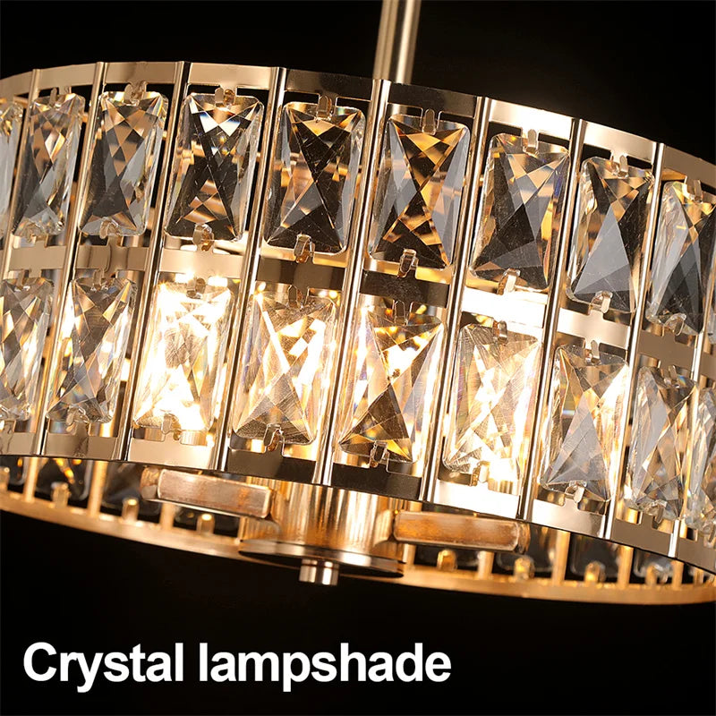 lustre de luxe en cristal suspendu pour décoration maison - vue 6 sur 12