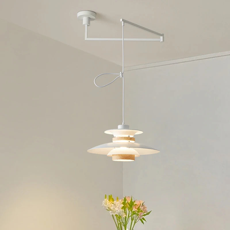 Suspension à culbuteur Table à manger Suspension bras oscillant plafonniers suspendus cuisine île barre E27 Illuminaire - vue 5 sur 9
