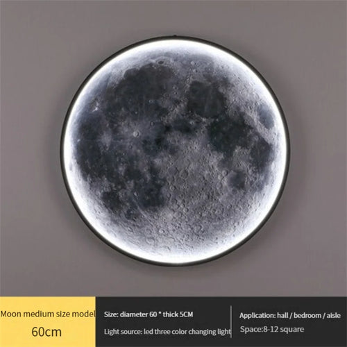 applique murale led en forme de lune pour décoration intérieure