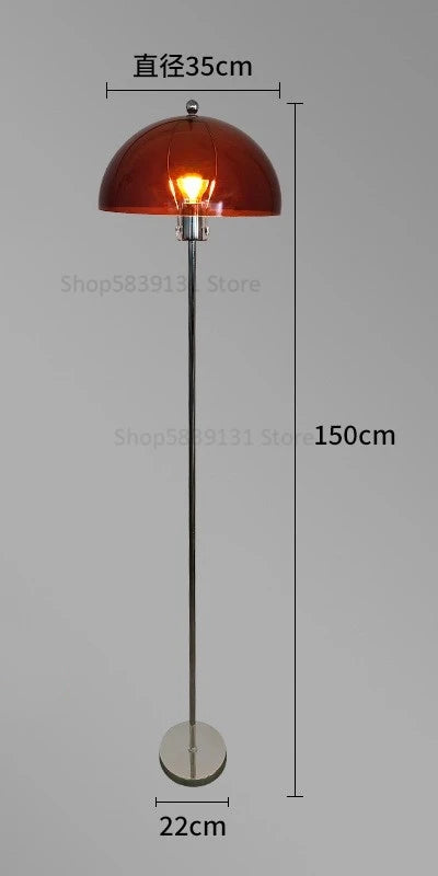 lampadaire led rétro en acrylique avec abat-jour coloré nordique - vue 9 sur 22