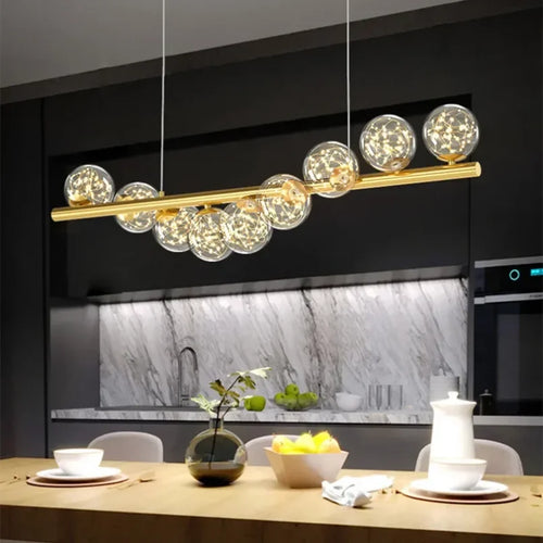 lustre moderne boule de verre éclairage de décoration suspendu - vue 7 sur 12