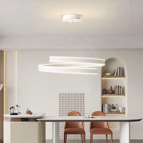 lustre moderne en spirale à LED pour décoration intérieure - vue 2 sur 24