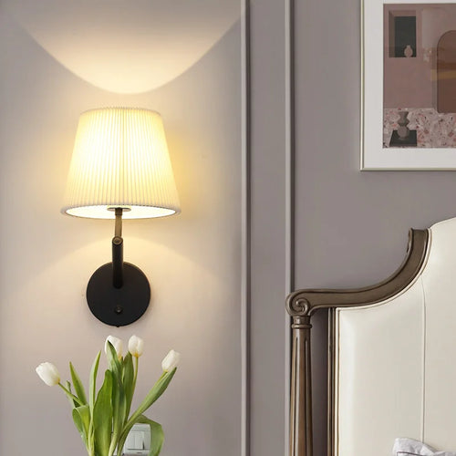 applique murale vintage américaine avec interrupteur led plissée - vue 4 sur 7