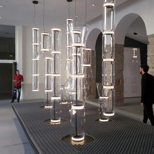 Lampe suspension moderne italie design LED transparent - vue 5 sur 19
