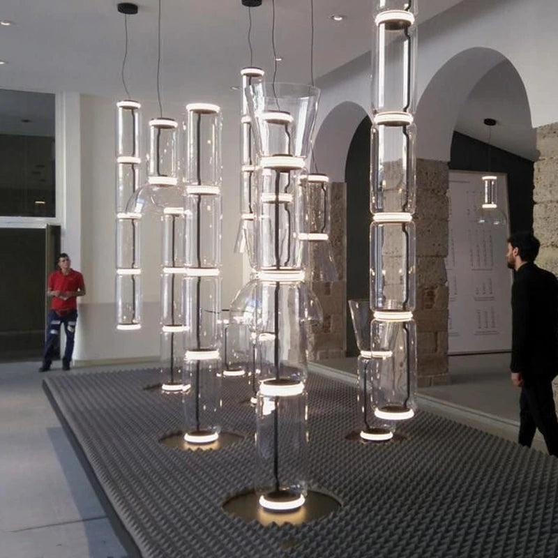 Lampe suspension moderne italie design LED transparent - vue 4 sur 19