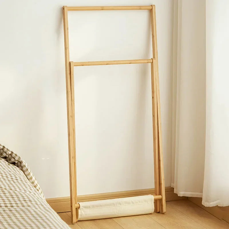 porte-manteau pliable avec étagère de rangement multifonctionnel - vue 6 sur 10